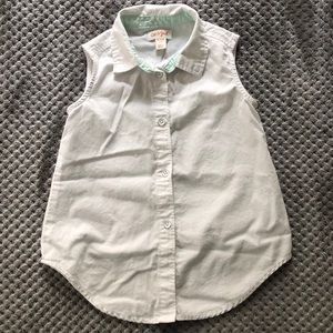 Cat & Jack white sleeveless button down shirt